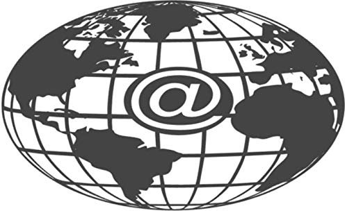 generisch Weltkarte Aufkleber Internet Globus Wohnmobil in 20cm 30cm und 50cm World mit Gitter Weltkugel Aufkleber (282/10) (dunkelgrau matt, 30x50cm)