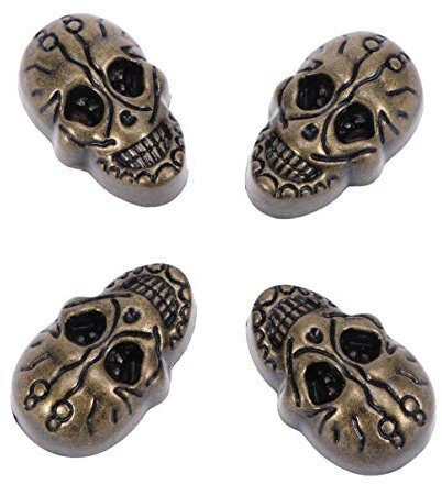 SUPVOX 10 Stück Punk-Totenkopfnieten Ledernieten Metallnieten für DIY Leder Handwerk Armband Gürtel Kleidung Schuhe Kragen Teile Zubehör (Bronze)