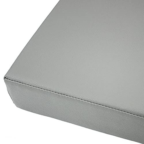 KicKiq Wasserdichtes Bankkissen für den Außenbereich, 2- und 3-Sitzer, PU-Leder, Gartenbankauflage mit Reißverschluss, Esszimmer, Terrasse, Bankkissen für Schaukelstuhl (Grau, 130 x 45 x 5 cm)