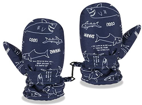 TAGVO Winter Kleinkind Fäustling Handschuhe, Fäustel für Mädchen Jungen, Wasserabweisend und Warme Baumwoll Handschuhe,Wolle Gefüttert Kleinkind Fäustlinge