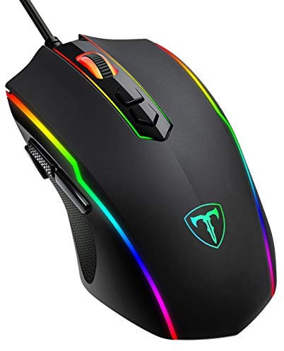 VIVIJO, Mouse Gaming,Mouse RGB Ergonomico da 7200 DPI (5 livelli), 8 Pulsanti Programmabili,7 Modalità di Illuminazione RGB Personalizzabili, Mouse con Filo USB per PC, laptop, MacBook