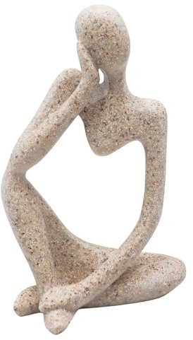 Dnoifne Denker-Skulpturen im abstrakten Stil, Sandstein-Harz, Denker-Statue, Ornamente, Einweihungsgeschenke, Wohnzimmer-Esszimmer-Schreibtisch-Dekorationen (rechts, groß)