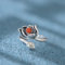 Ring Silber 925 Damen, Verstellbarer Ring Für Frauen Lotus Schnitzerei 925 Sterling Silber Ring Natürlicher Runder Roter Achat Retro Distressed Edelstein Energie Charme Hochzeit Schmuck Geschenke