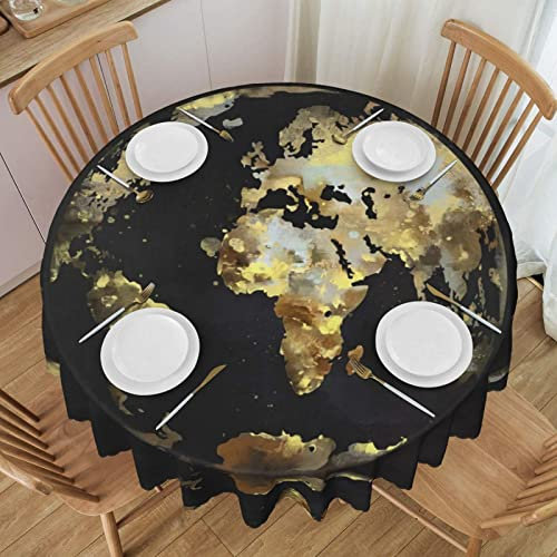 Tischdecke mit abstraktem Weltkugel-Muster, runde Spitze, 152,4 cm, für Küche, Esszimmer, Tisch, Hochzeit, Party, Heimdekoration
