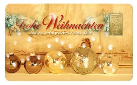 1 Gramm Goldbarren GeschenkkarteWeihnachten IV Fg. 999,9