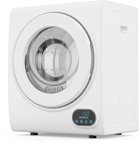ROVSUN Portable Clothes Dryer, 110V 850W High End Front Load Laundry Tumble Dryer, 1.5 cu.ft Electric Dryer with Stainless Steel Tub & LCD Touch Panel for Apartment, Dorm