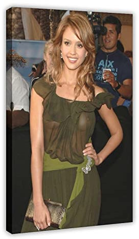 MOIT Leinwandposter, Motiv: Star Jessica Alba 20, Wandkunst, Dekordruck, Gemälde für Wohnzimmer, Schlafzimmer, Dekoration, Rahmen-Stil, 60 x 90 cm