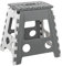 Baroni Home Sgabello pieghevole, portata 130 kg, Sgabello per cucina, bagno, giardino, per bambini e adulti (L, Grigio Chiaro)
