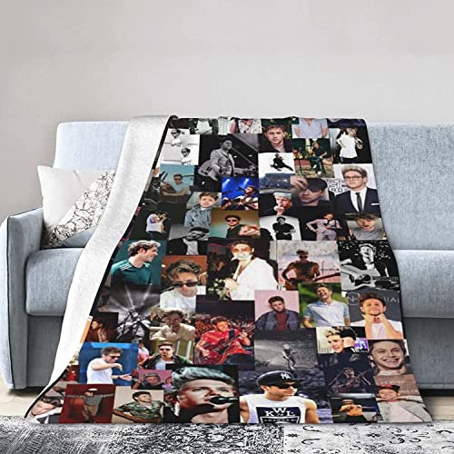 Fleecedecke für Sofa, Camping, superweich, leicht, gemütlich, Luxus-Flanell-Bettdecke, Niall Irland Horan, flauschig, Plüsch, Couch, Bl 150 cm x 125 cm