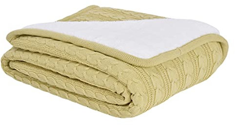 Kuscheldecke Decke Decken Blanket Wohndecke Baumwolle Gewichtsdecke Mädchen Jungen Erwachsene Frühling Herbst Fleece-Strickgarn Reiner Baumwolle Geeignet Mittagspause Im Büro (Green,70x100cm)