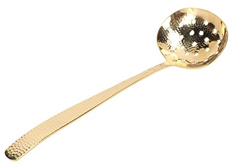 Suppenkelle, Abtropfgestell, elegant, langlebig, Messing, elegant, hellgoldfarben, ausgewogenes Gewicht, multifunktionaler Schöpflöffel für Zuhause, Küche, Kochen (Suppenabtropfgestell)