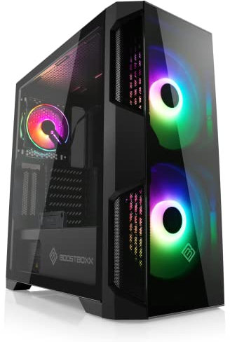 Gaming PC-Gehäuse Helios 500G - Midi-Tower, RGB Beleuchtung (inkl. Steuerung), Glas-Seitenteil, Glas-Front, vormontierte Lüfter, ATX, Micro-ATX, Mini-ITX, schwarz
