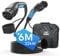 EVDANCE Typ 2 Ladekabel 22KW 6m 32A 3 Phasig, Ladekabel Typ 2 mit Tasche für E Auto EV/PHEV, Typ 2 auf Typ 2, Mennekes Mode 3 CCS Kabel, Kompatibel mit Y/3/S/ XC40 ID.3 Q4