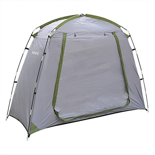 KOCAN Silver Coated Polyester Bike Shelter, Waterproof Outdoor Bicycle Storage Shed Bike Tent Silver Coated Polyester Bike Shelter Space Saving Bicycle Garden Tool Storage Cover