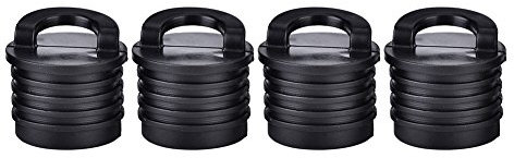 KIMISS Universal Bootsstopfen für Schnellboote, 40 Mm, Schwarzes Gummi, 4 Stück, Boot, Kanu, Boot, Attika, Stopper, Bungs, Abflusslöcher, Stopfen, Zubehör, Schwarz