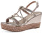 MARCO TOZZI Damen Sandalen mit Keilabsatz Glitzer Vegan, Mehrfarbig (Rose Met Comb), 39 EU