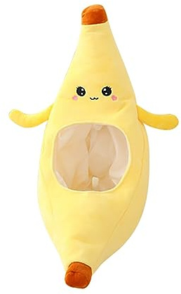 URFEDA Plüsch Obst Hut für Erwachsene Kinder, Plüsch Obst Banane Ohrenschützer Mützen Kopfbedeckung Halloween Karneval Kappe Mütze Lustige Kostüm Zubehör für Cosplay Party Dekoration Foto Requisiten