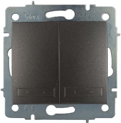 Doble Conmutador interruptor 10AX 250V sin marco serie EuropaSOLERA ERP12NGQCGrafito