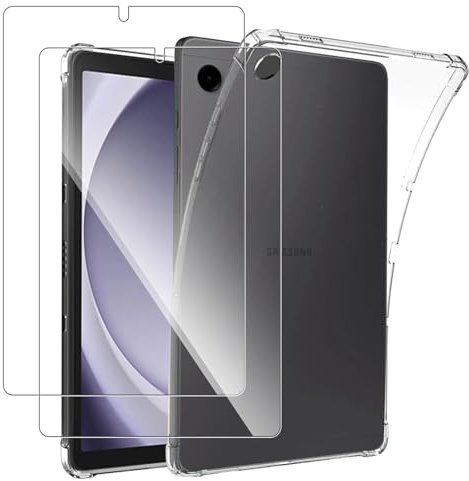 GEJEFA Cover per Samsung Galaxy Tab A9 8.7 Pollice + 2 Pezzi Vetro Temperato, Flessibile Ultra Sottile Custodia con Angoli Rinforzati per Samsung Galaxy Tab A9