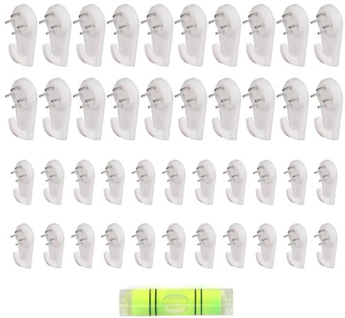 JTKREW 40 PCS Ganci da Parete Antitraccia Ganci per Chiodi Invisibili Ganci per Quadri Muro No Foratura Set di Ganci per Quadri Muro Ganci per Appendere Foto Dipinti Cappelli Specchi e Altri Oggetti
