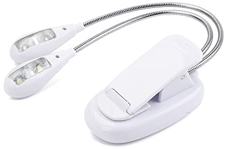 Mumuve Luce flessibile a LED per leggio musicale USB/a batteria, luce a clip per gli occhi, perfetta per lettore di leggio, lampada a LED per leggio, luci a LED ricaricabile a clip
