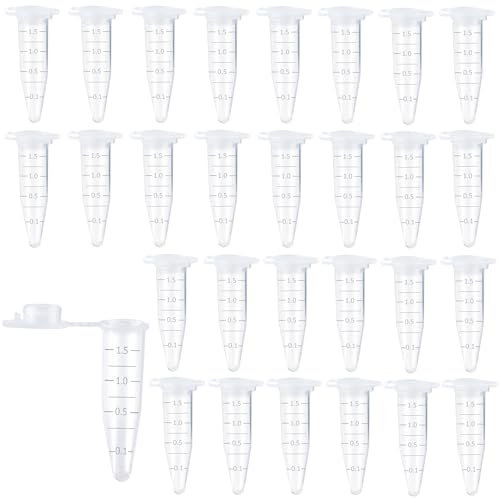 300 Stück 1,5 ml Zentrifugenröhrchen,Probenröhrchen Reaktionsgefäße Mikro Zentrifugenröhrchen Tubes Kapseln mit Schnappdeckeln Kapseln Leer