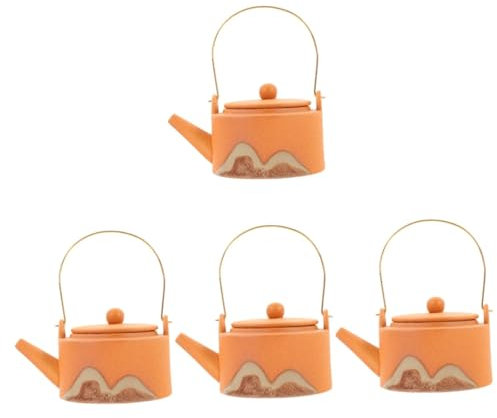 4 piezas Tetera de cerámica Estante para microondas Estufa de montaje en pared Tetera Tetera Tetera Tetera decorativa Tetera de cerámica de hojas sueltas Mini tetera Cerámica Tetera grande lofty