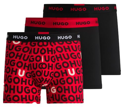 HUGO Men's BOXERBR TRPLT Design 10267989 Boxer_Brief, 982Open Miscellaneous, XS (Pack of 3)