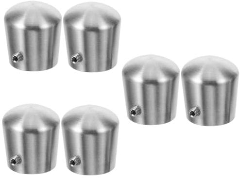 jojofuny 6pcs Stainless Steel Handrail End Caps Tube Plugs for Staircase Post Covers Easy to Install Protects Against Wear and Tear for Handrail Accessories