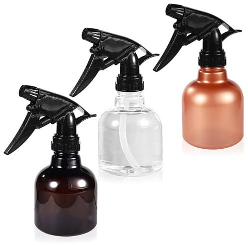Eteamcan Pulverizador pequeño para cabello, 250 ml, vacías, pequeñas botellas de spray para peluquería, botella de agua para rellenar el cabello, pulverizador de agua, plantas, 3 unidades