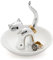 Westcraft Ringhalter Schale Ablage Organizer für Ringe und Schmuck | Schmuckhalter Schmucktablett Ringständer für Ringe, Ketten, Armbänder (Gatto silber (Katze))