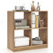 GOPLUS Bücherregal mit 4 Würfelfächern, Standregal, Aufbewahrungregal Ablageregal für Kinderzimmer Wohnzimmer, 73 x 33 x 73 cm (Natur)