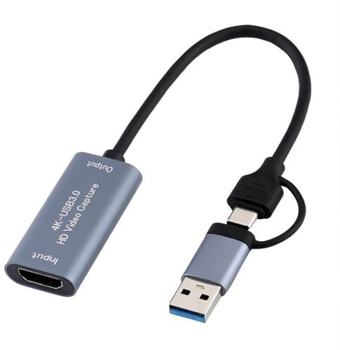 USB Video Capture Card Digital Converter USB+Type C to HDTV Video Recording Capture Device Video Grabber for PC Laptop
