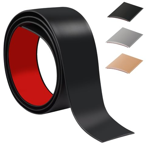 200cm übergangsprofil selbstklebend，Flexibel übergangsleiste selbstklebend PVC für Küche/Wohnzimmer/Bad,Türschwellen leiste zum Verbinden von Bodenfugen/Fliesen/Laminat/Teppich（4cm，Schwarz）