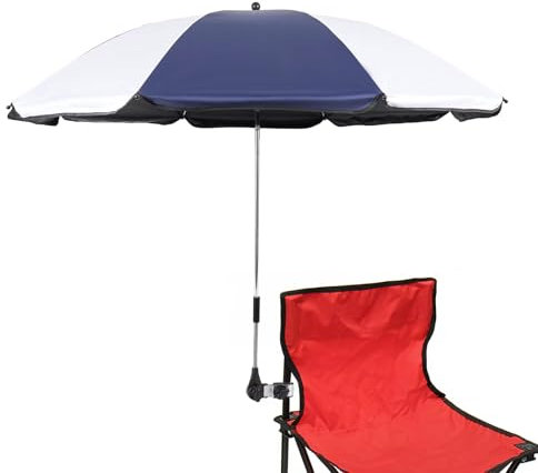 STARRY CITY Sombrilla solar para silla con abrazadera ajustable con fijación de clip para Paraguas para sillas de patio,sillas de playa,sillas de ruedas y carritos de golf (W-Azul)