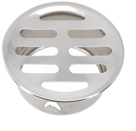 Startbuymore Bodenablauf, Edelstahl-Entwässerungskappe, Dusche, verstopfungsschutz, Abflussfilter, abnehmbare Bodenablaufabdeckung, Metall-Stahl-Gully-Gitter für Außenbereich, Balkon, Hof (Ø50 mm)
