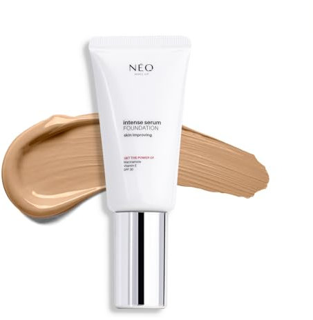 NEO MAKE UP Fondotinta Siero Viso - Intense Serum Satin Foundation - Make Up Illuminante Viso - Skin Care - Bellezza - Fondotinta Solare - SPF 30-04 Sand - 30 ml