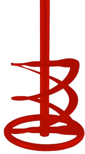 BERG Spiral Stirring Whisk WRR 120 G, Red, Diameter 120 mm, 600 mm Length, M14 Socket, Perfect for Mortar, Tile Adhesive, Screed & Putty, Protective Ring for Safe Mixing