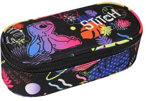 CoolPack Etuibox Campus Disney Stitch Black – Federmäppchen mit Trennklappe – aufrecht stehend