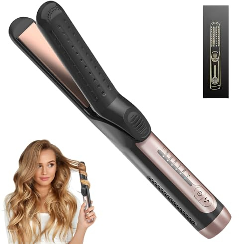 Haarglätter, ADDLIVE 2-In-1 Glätteisen Locken und Glätten, 360° Lockenstab, Glätteisen Klein, Hair Straightener, Ionen Glättei-sen, 5 Temperatureinstellungen, Mehr Glanz für Meisten Haartypen