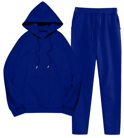 Tuta da Sci Donna, Abbigliamento Palestra Donna, Vestito con Cappuccio Scuola Moda Due Pezzi Autunno Manica Lunga Stirata Tinta Unita Stringa Adatto