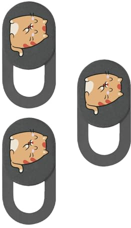 TERNCOEW 3 x Kamera-Schutzaufkleber für die Privatsphäre, Webcam-Abdeckungen, zum Schieben von Handys, Cartoon