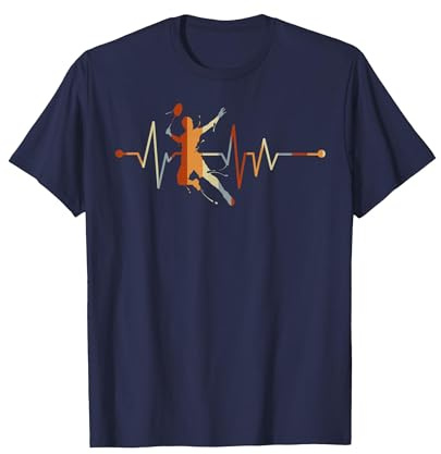 Herzschlag EKG Badminton T-Shirt - Geschenk Sport Federball T-Shirt