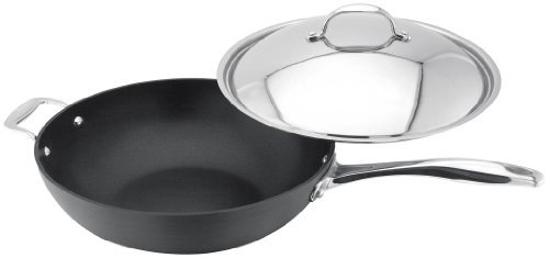 Stellar Element Hard Andonised 30 Centimetre Wok with Lid, Induction Suitable, Oven Safe to 240C, PFOA Free