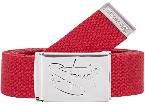 2Stoned Original Gürtel Rot, Chromschnalle Classic, 3 cm breit für Damen und Herren