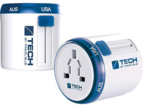 Travel Blue Universal Reiseadapter “TWIST & SLIDE” Weltreise-Adapter 260 Blau kompakter Reisestecker weltweit Stromadapter Ladegerät World