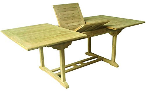 Teak Holz Tisch rechteckig ausziehbar 180/120x95x75cm