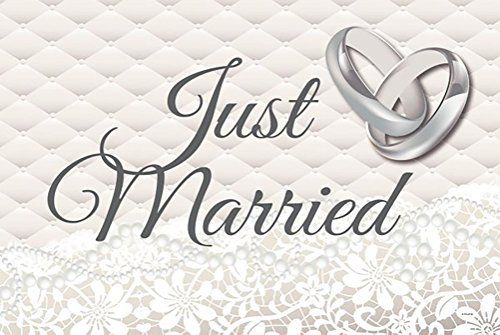 Folat 21370 Pack of 2 Just Married Car Window Clip Flags 45cm