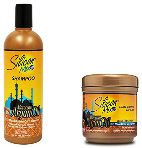 Silicon Mix Set De Champú Y Tratamiento Capilar De Aceite De Argán 450ML