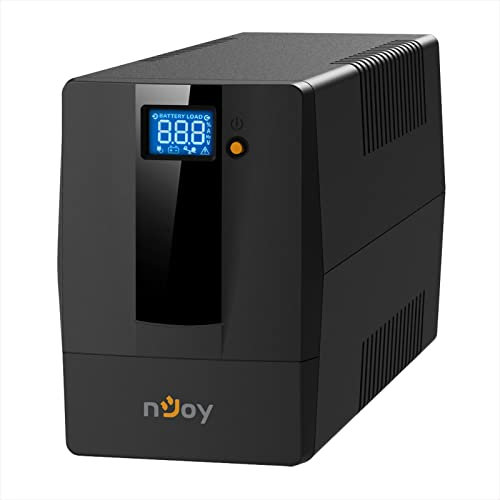 Njoy Horus Plus 800VA Grupo de continuidad Line Interactive Ups 480W Pantalla LCD Táctil Avr 2 Salidas Schuko 1 Rj45 / Rj11 in/out USB 1 Batería 12V 9Ah